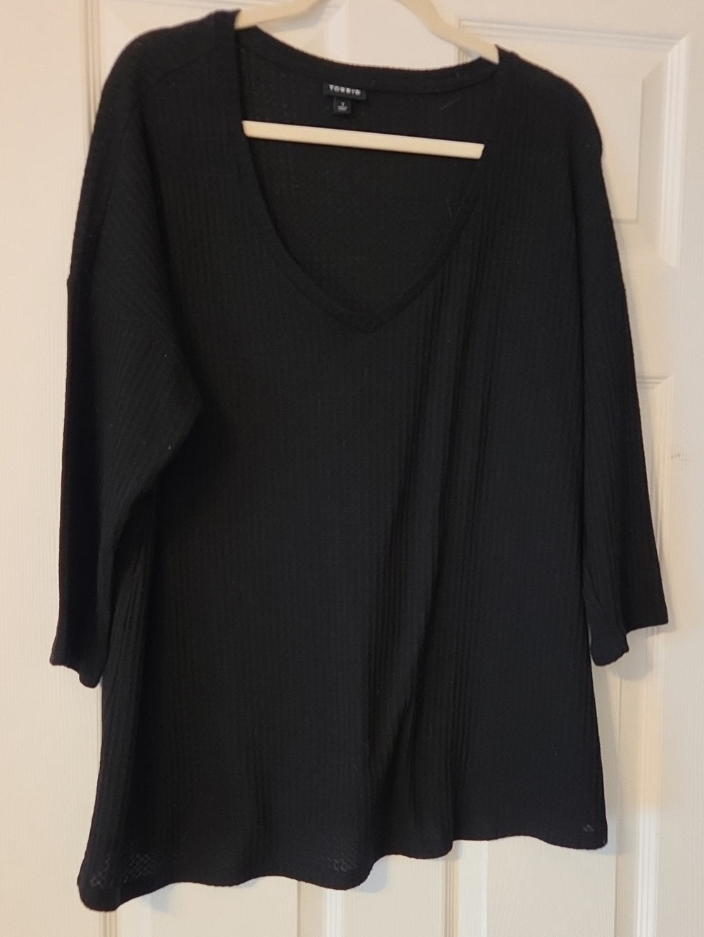 torrid Black Waffle Knit V-Neck